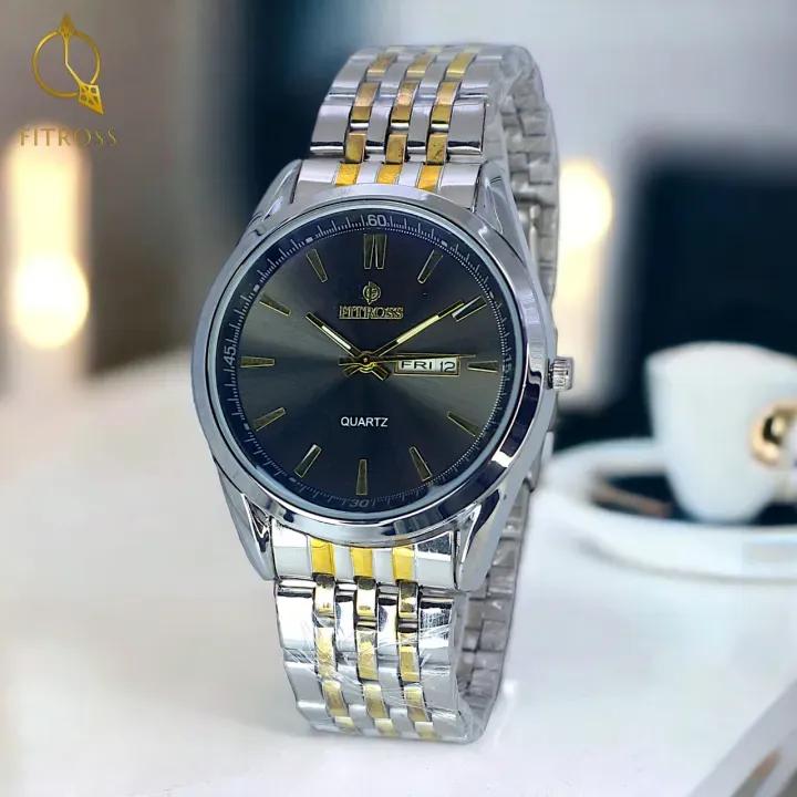 FITROSS Premium Quartz Stainless Steel Watch – Elegant Black Edition