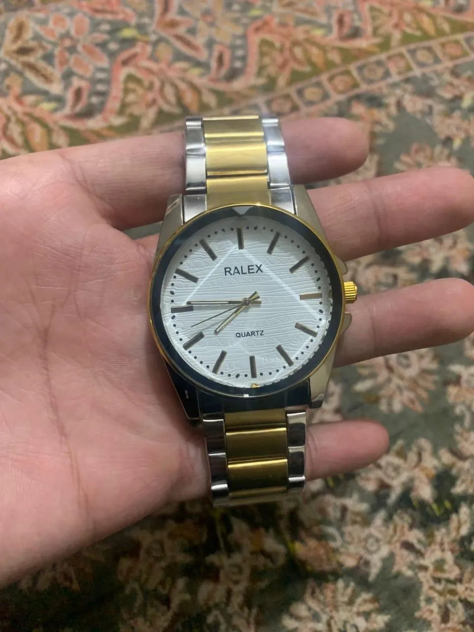 Luxury RALEX Quartz Watch – Gold & Silver Stainless Steel Men’s Watch