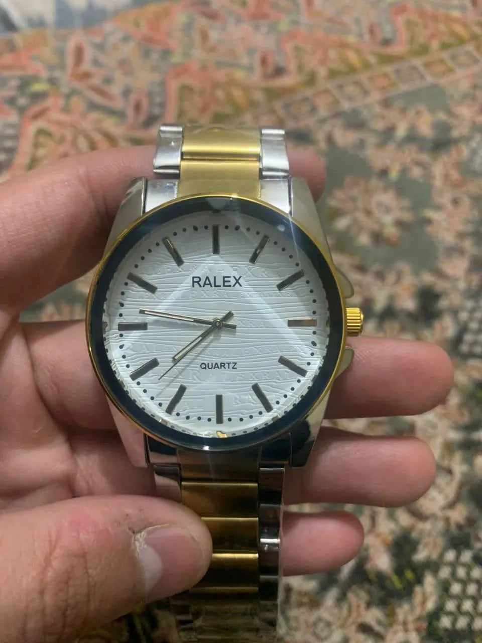 Luxury RALEX Quartz Watch – Gold & Silver Stainless Steel Men’s Watch